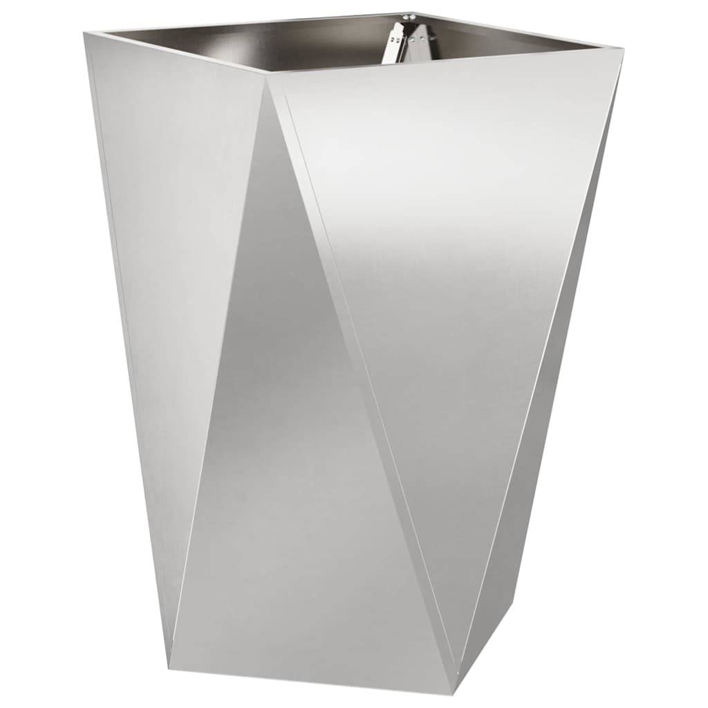 Jardinière acier inoxydable argent 50 x 50 x 75 cm - PANGIVO - Image 2