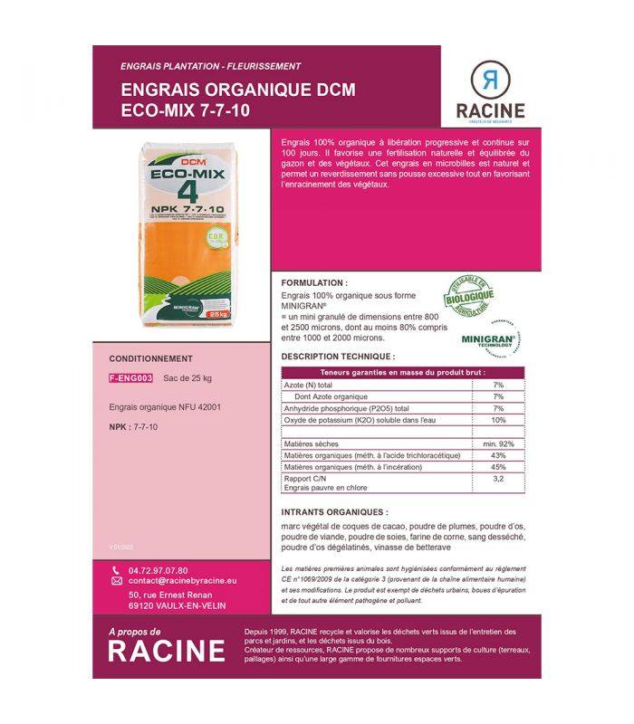Engrais NPK bio pour nutrition complète 25kg RACINE F-ENG003 - Image 3