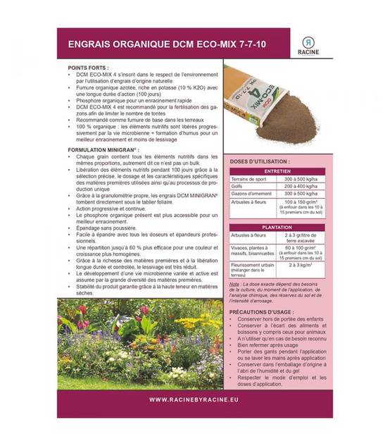 Engrais NPK bio pour nutrition complète 25kg RACINE F-ENG003 - Image 2