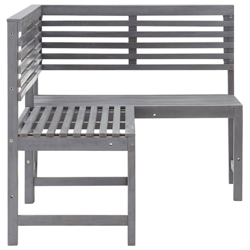 Helloshop26 - Banc de jardin meuble de patio d'extérieur terrasse d'angle de jardin gris 140 cm bois solide d'acacia - Image 2