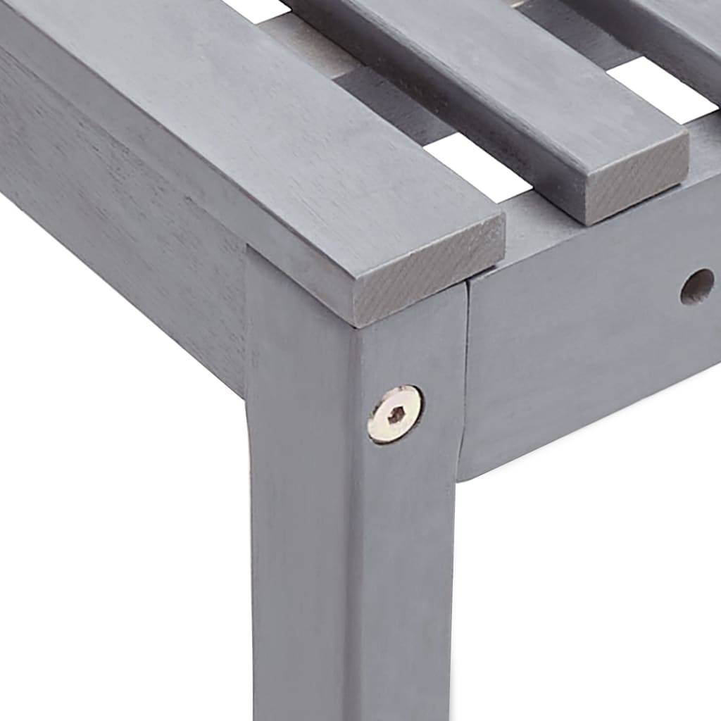 Helloshop26 - Banc de jardin meuble de patio d'extérieur terrasse d'angle de jardin gris 140 cm bois solide d'acacia - Image 5