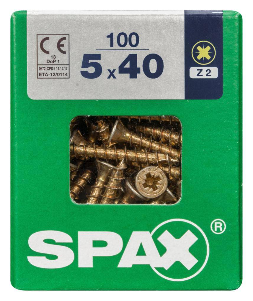 Spax - Lot de 100 vis acier tête fraisée pozidriv SPAX, Diam.5 mm x L.40 mm - Image 3
