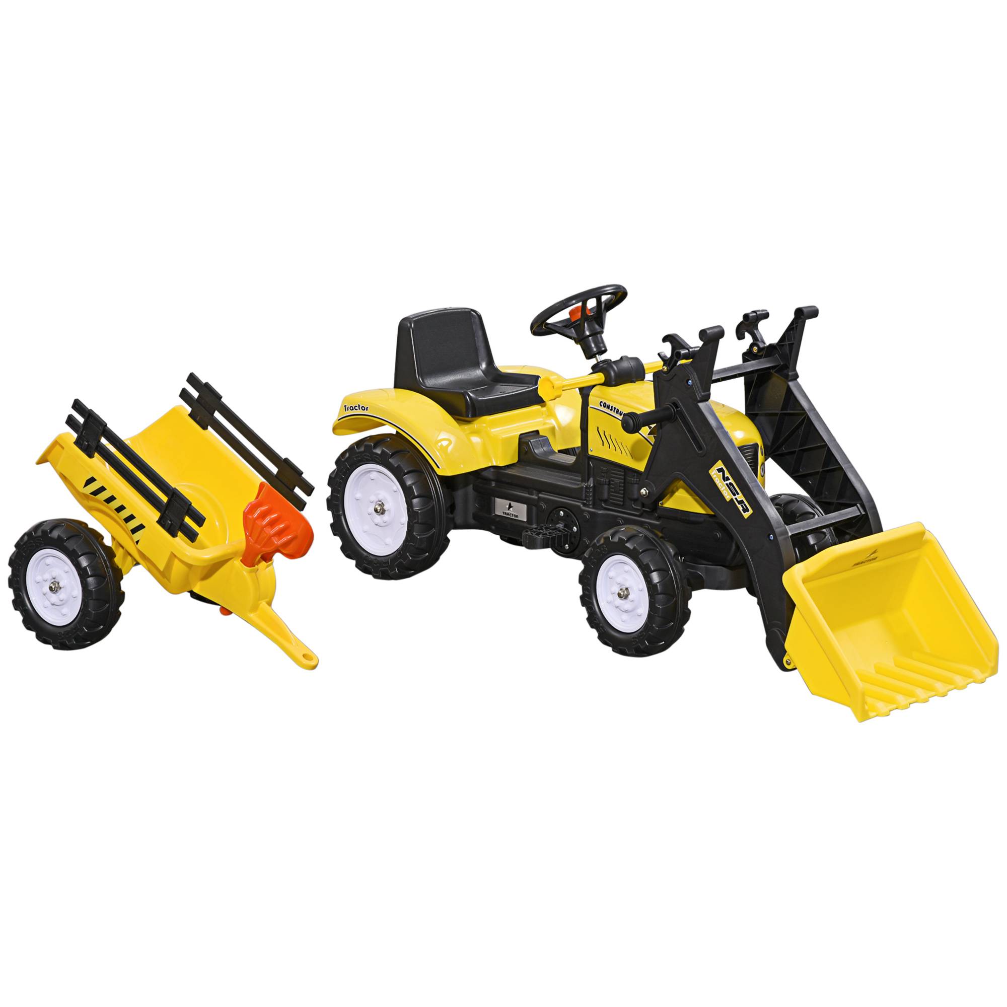 Chargeuse enfant, chargeur frontal orientable, 3 ans+, pédales, jaune/noir - Image 2