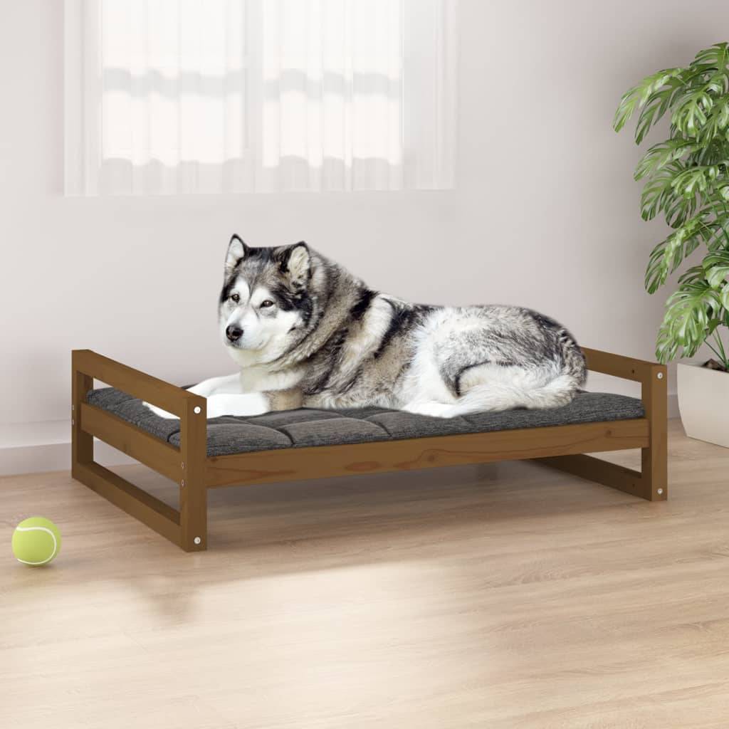 Vidaxl - Lit pour chien Marron miel 105,5x75,5x28 cm Bois de pin solide vidaXL 821490 - Image 1