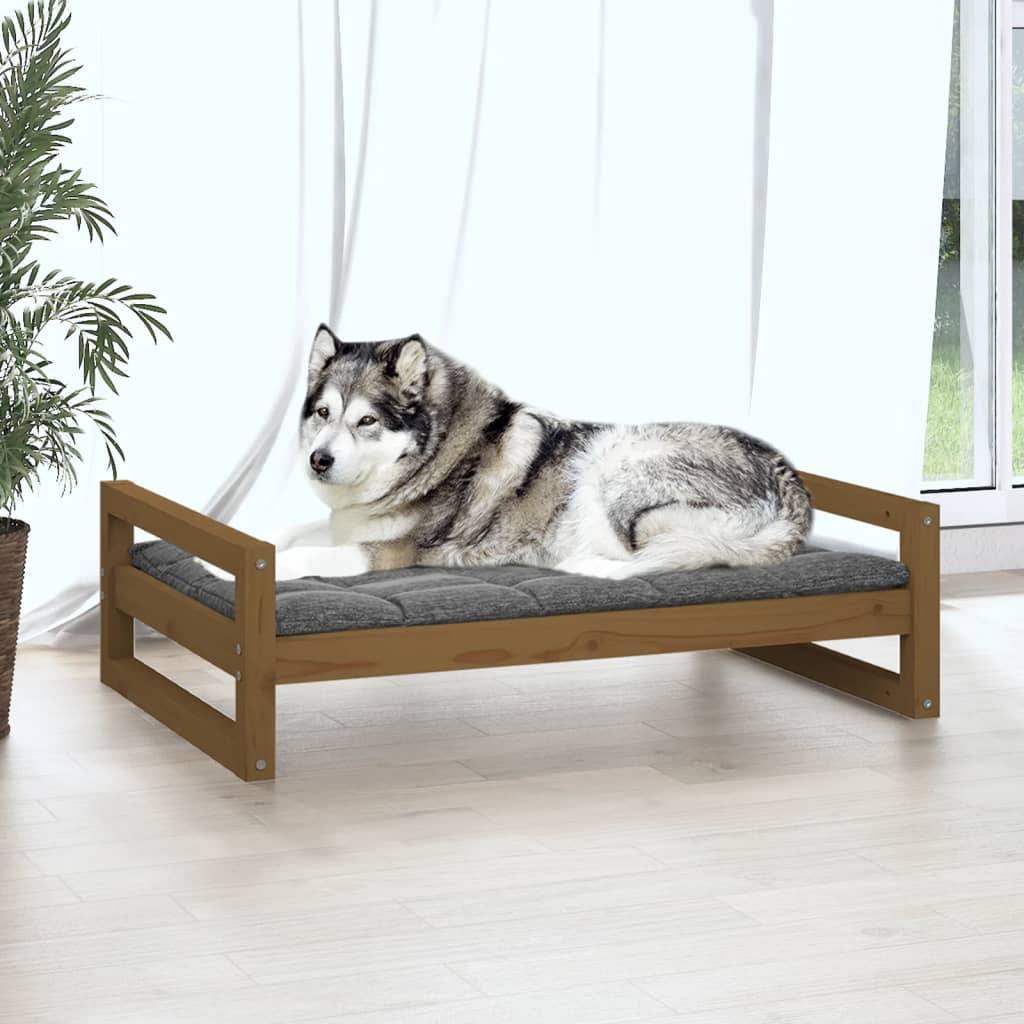 Vidaxl - Lit pour chien Marron miel 105,5x75,5x28 cm Bois de pin solide vidaXL 821490 - Image 4