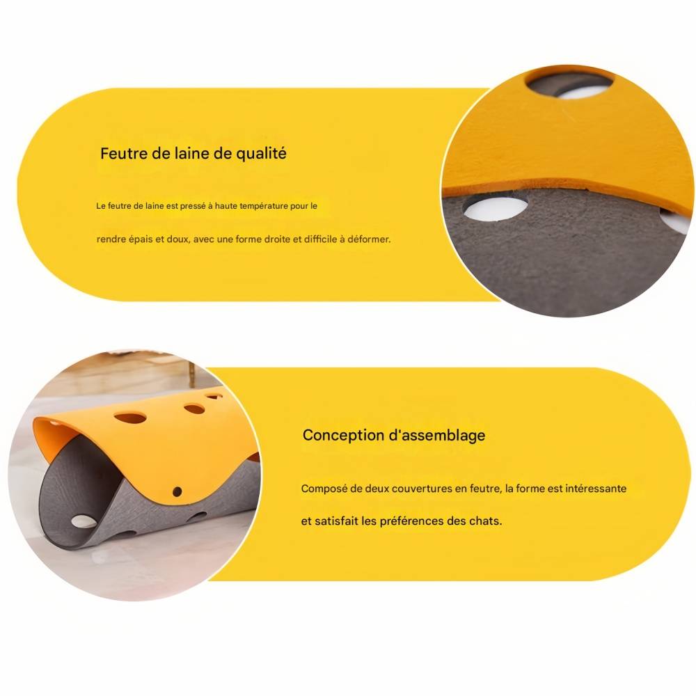 IntiMeg - Tunnel pour chat DIY Jaune-brun 3 mm (65 x 30) IntiMeg - Image 8