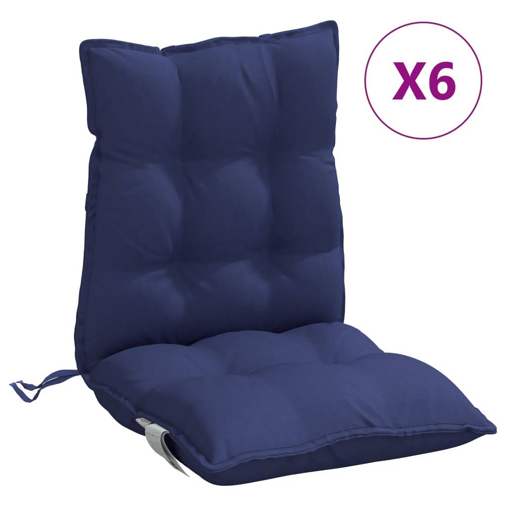 Maison Chic - Coussins de chaise à dossier bas lot de 6 bleu marine Maison Chic - Image 1