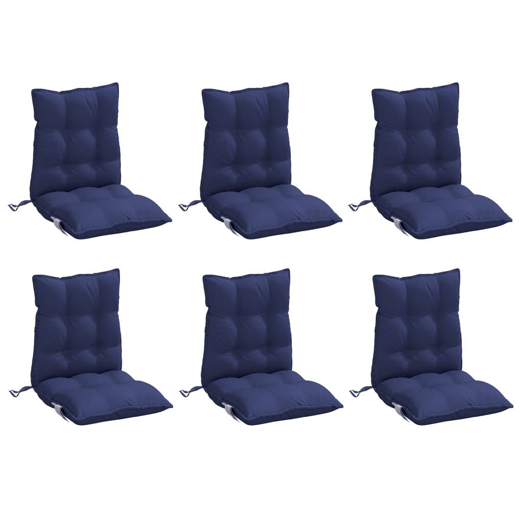 Maison Chic - Coussins de chaise à dossier bas lot de 6 bleu marine Maison Chic - Image 3