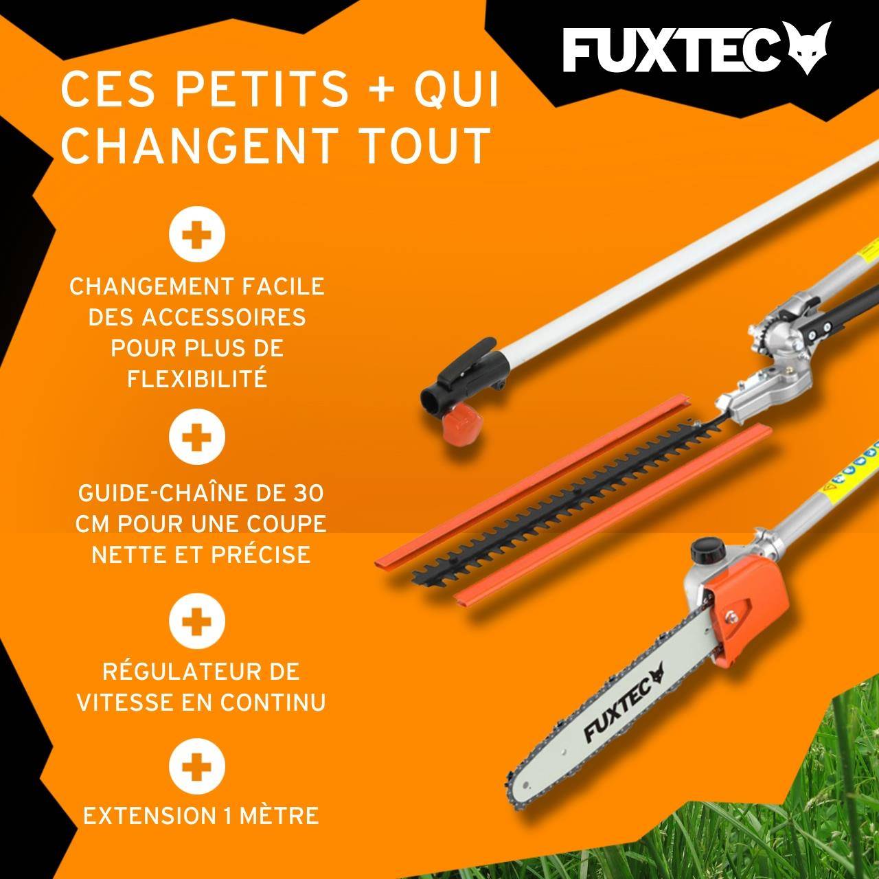 FUXTEC - Débroussailleuse thermique multifonction 5en1 - FUXTEC FX-MT152E - 52cm3 3CV - Image 4