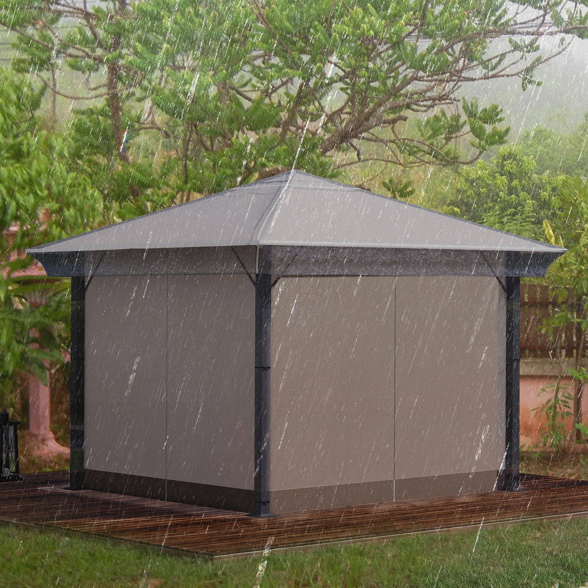 Housse de Protection Tonnelle 3x3m Bâche PVC Transparente Imperméable pour Toit de Pergola 300x300 cm - ComfortXL Outdoor Living - Image 4