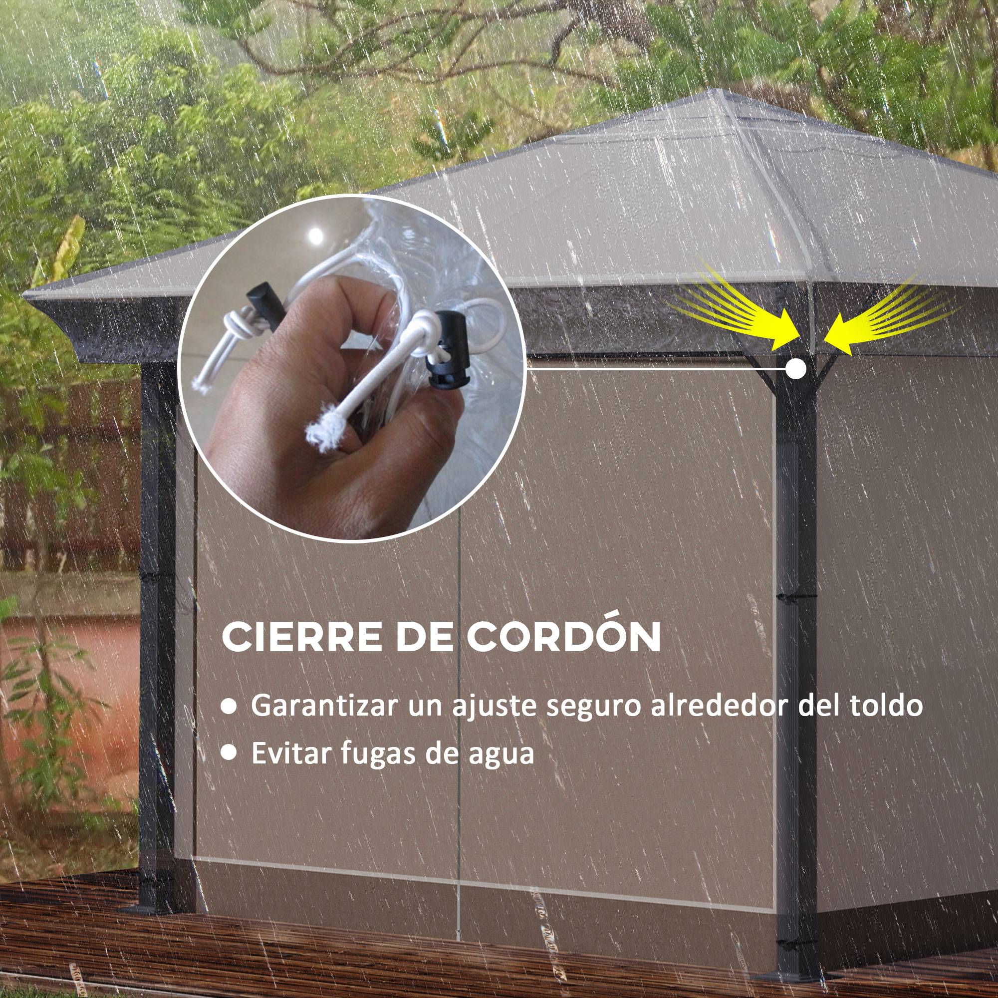 Housse de Protection Tonnelle 3x3m Bâche PVC Transparente Imperméable pour Toit de Pergola 300x300 cm - ComfortXL Outdoor Living - Image 7