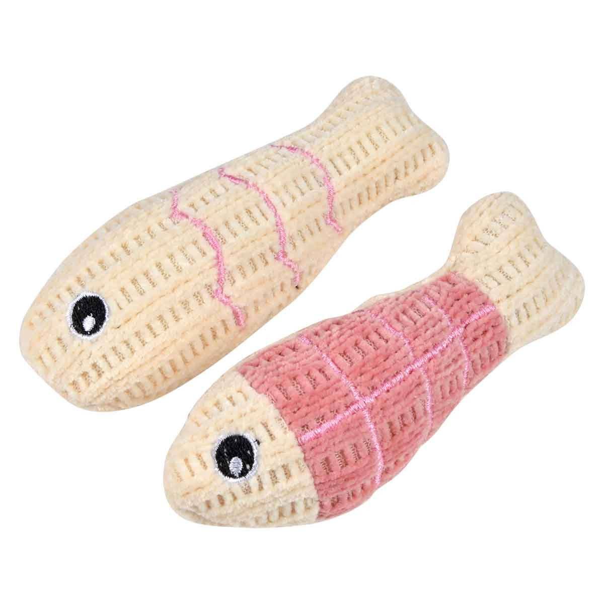 Love Story - Lot de 2 Jouets Poisson pour Chat "Boho Cat" 12cm Bois de Rose - Image 1