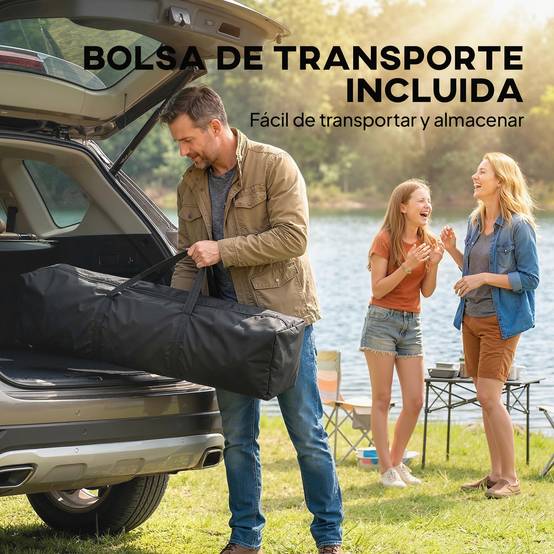 Tente pliante pop-up 3,5 x 3,5 m avec 3 niveaux de hauteur réglables, double toit, fermeture centrale et sac de transport, protection UPF50+ kaki - Image 10
