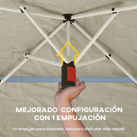 Tente pliante pop-up 3,5 x 3,5 m avec 3 niveaux de hauteur réglables, double toit, fermeture centrale et sac de transport, protection UPF50+ kaki - Image 8
