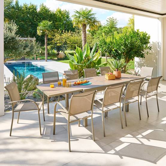Hesperide - Table de jardin 10 places Piazza extensible café - Hespéride - Image 1