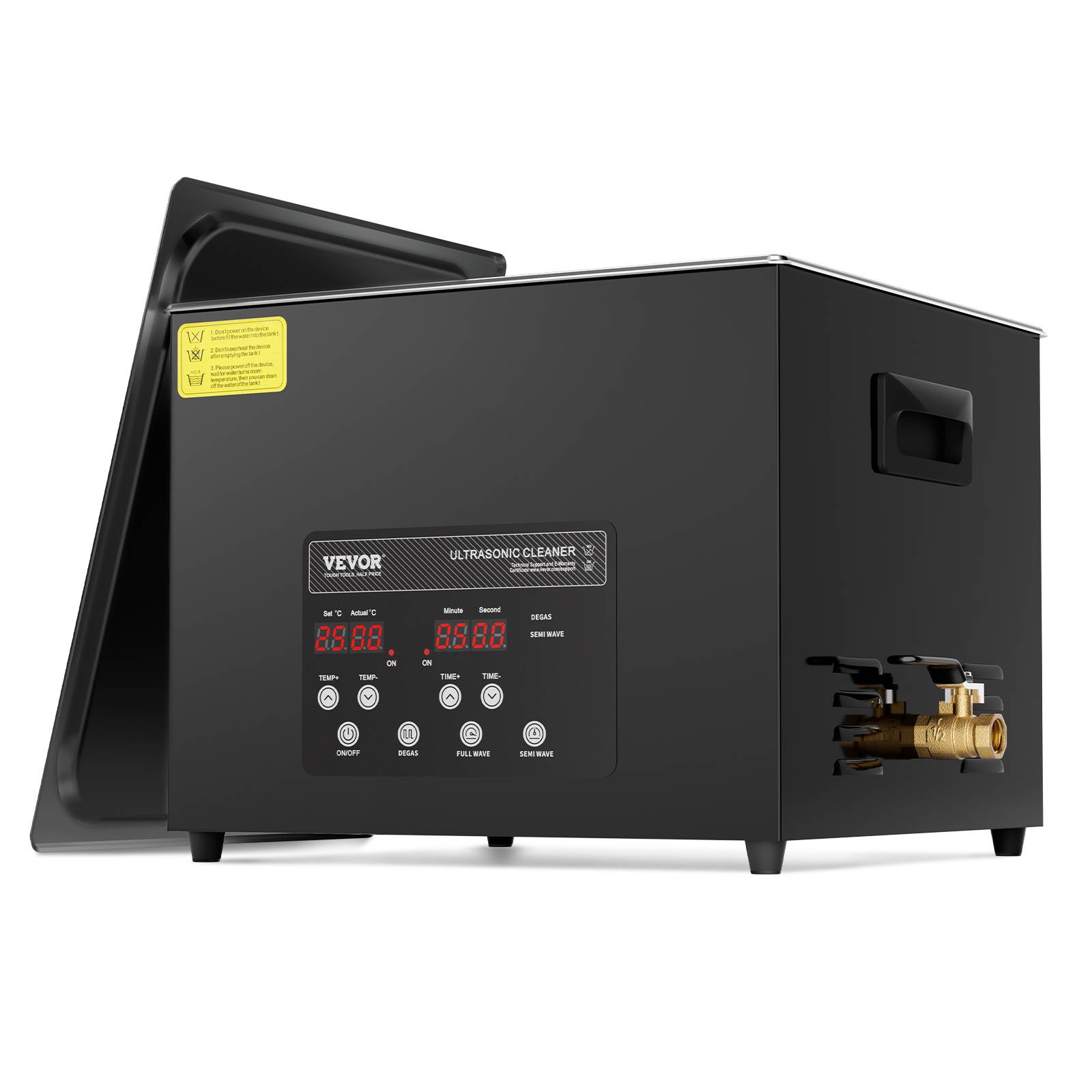 VEVOR Nettoyeur ultrasons numérique 15L, 360W, mode doux/dégazage, chauffage/minuterie, pour prothèses, bijoux, outils. - Image 1