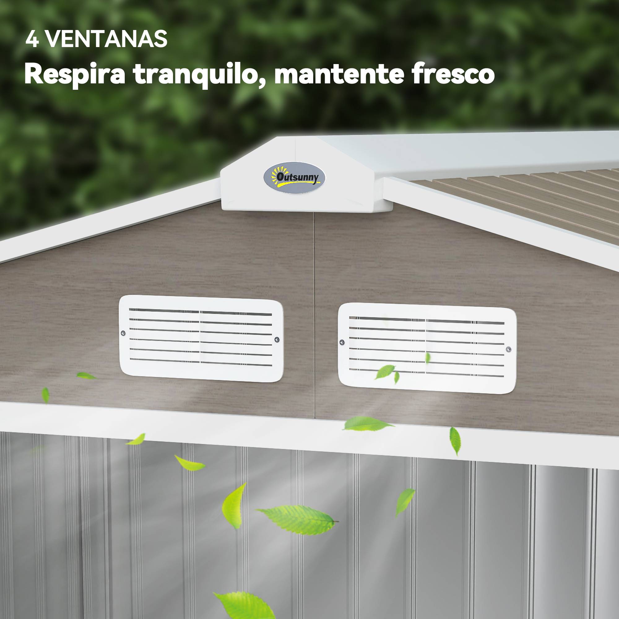 Abri de jardin acier galvanisé extérieur rangement outils 213x130x185cm bois - ComfortXL Outdoor Living - Image 10