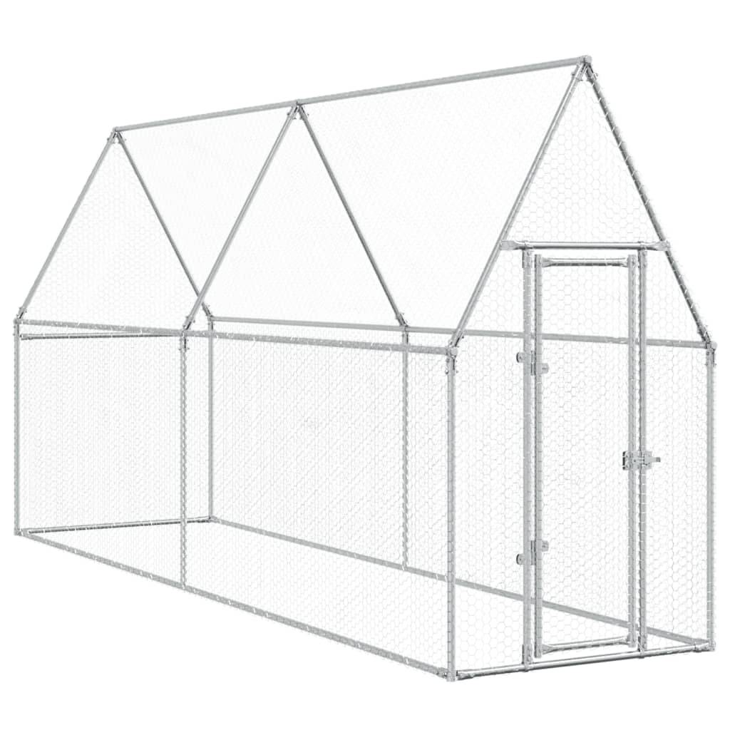 Maison Chic - Cage pour poules - Cage extérieur/intérieur argenté 400x100x190 cm acier galvanisé - Image 1