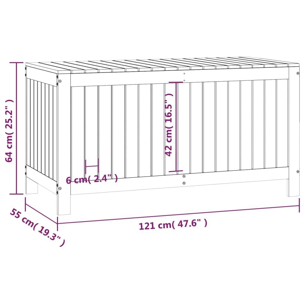 ComfortXL - Boîte de Rangement de Jardin en Bois de Pin Massif avec Couvercle à Vérin pour Terrasse Blanc 121 cm – ComfortXL Outdoor Living - Image 10
