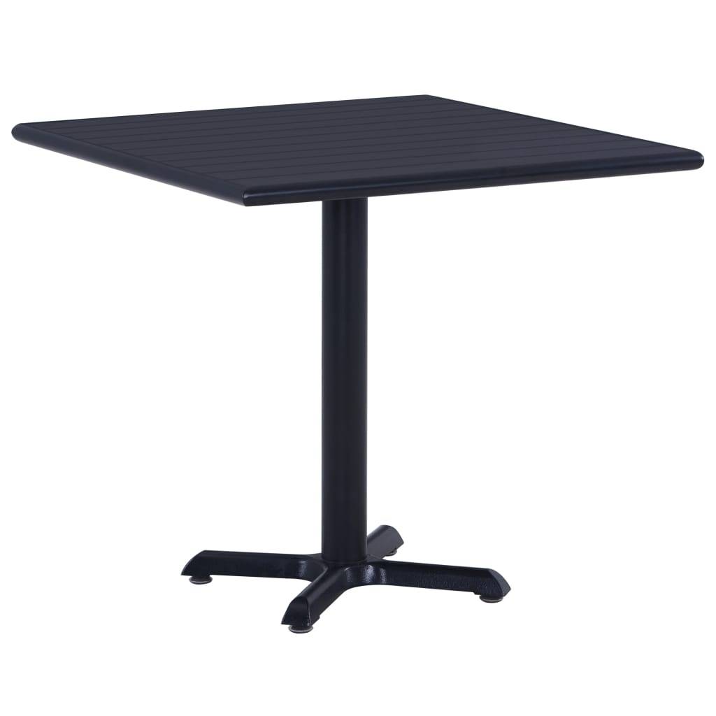 ComfortXL - Table de Jardin Carrée Noire 80 cm, Structure Métal et Plateau en Bois Composite – ComfortXL Outdoor Living - Image 1