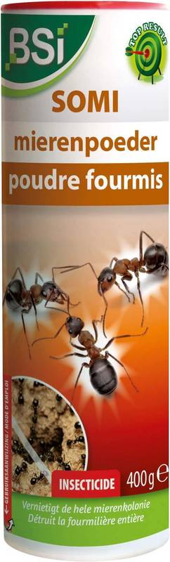 BSI - BSI Anti-Fourmis Somi Poudre 400g – Action immédiate et durable – Extérieur/abords de maison – Élimine une ou plusieurs fourmilières. - Image 1