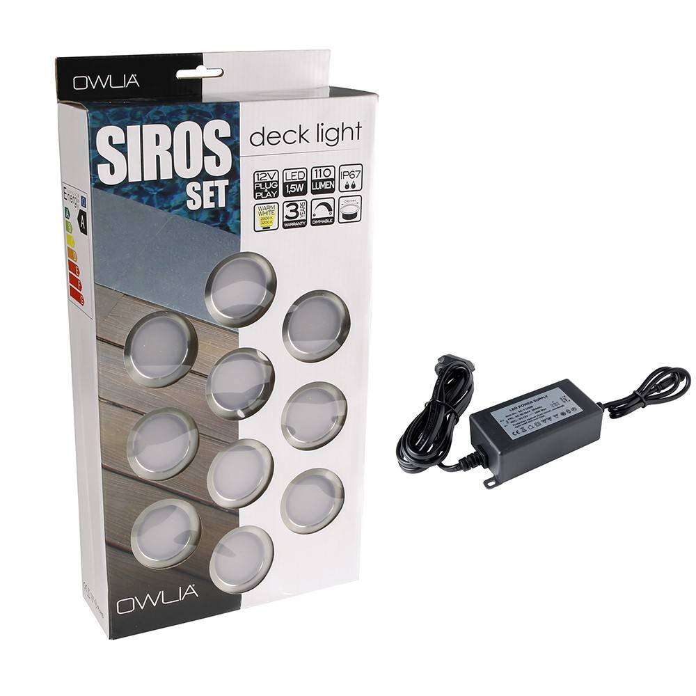Decklinea - 10 Spots LED à Encastrer - Blanc Chaud - Transformateur 30W - SIROS - Plug & Play - Dimmable - Image 1