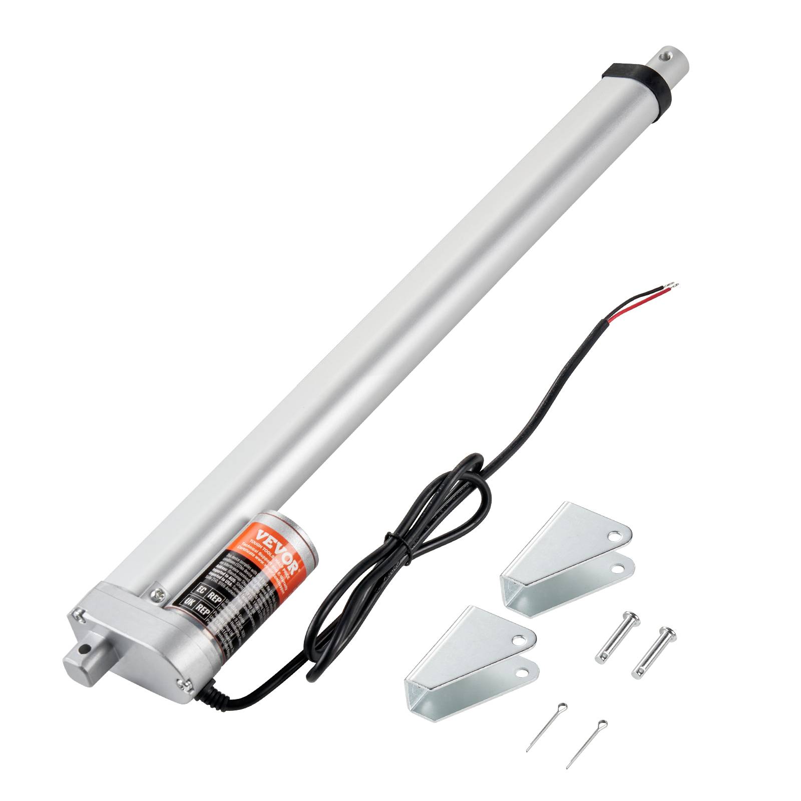 VEVOR Actionneur linéaire 12V 400mm 1500N 5mm/s, IP54, pour meubles, automatisation, équipements mécaniques. - Image 1