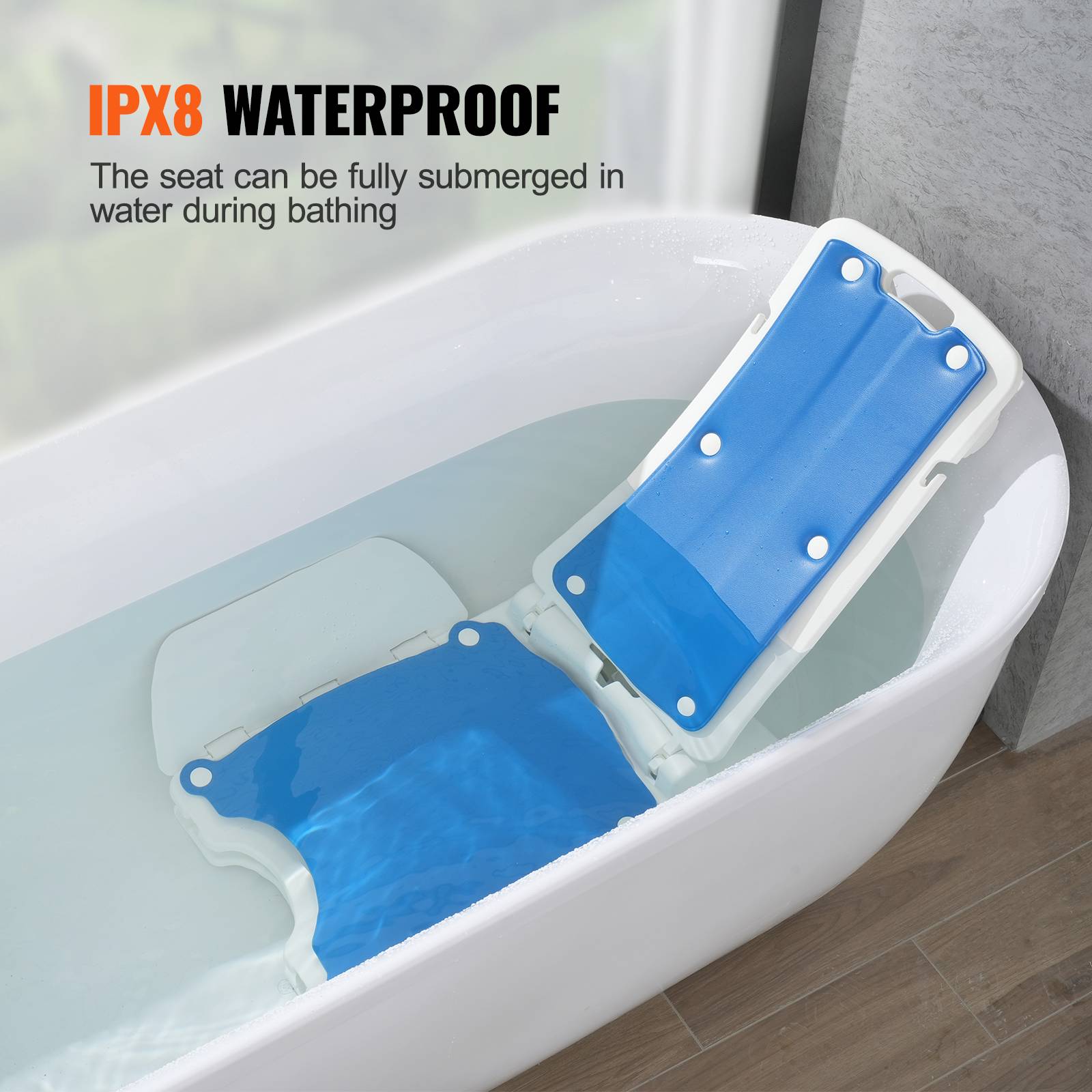 VEVOR Élévateur de bain électrique, 77-507 mm, supporte 140,6 kg, inclinaison 45°, pour personnes âgées/patients. - Image 4