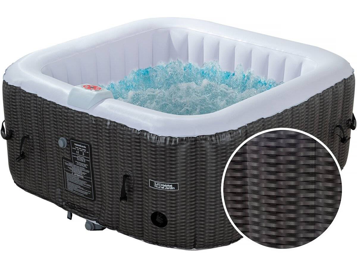 Spa Gonflable En Pvc "nice" - 4 Places - Marron/crème -habitat Et Jardin - Image 1