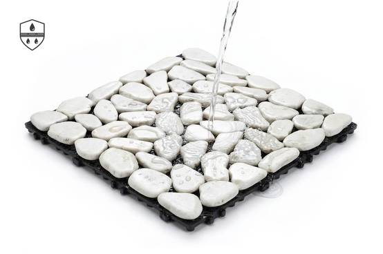 Casanoov Lot de 12 dalles clipsables terrasse OSSA galets blancs 30x30cm - Image 7