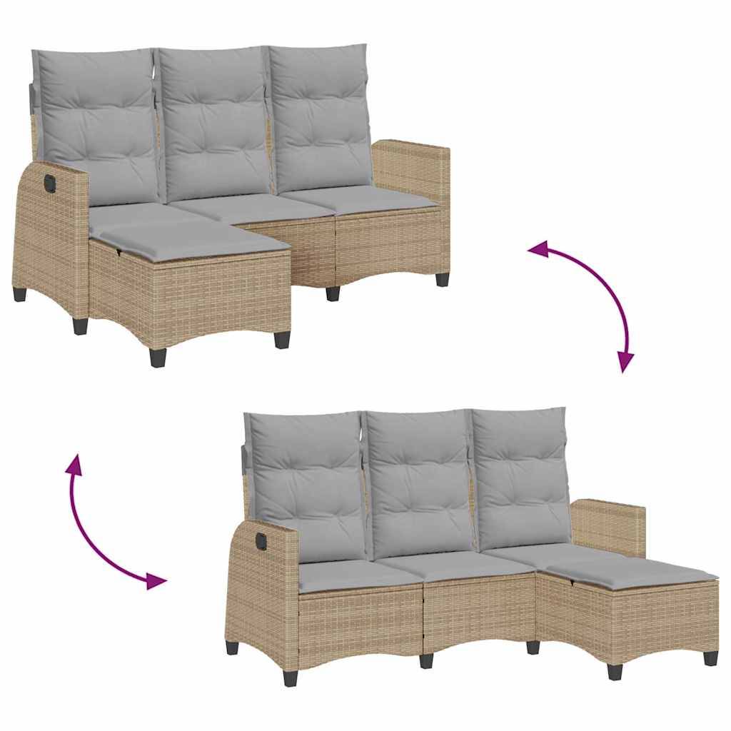 Grand Salon Angle Inclinable L Polyrotin Beige & Mécanisme Ajustable pour Relax sur le Patio Gris – ComfortXL Outdoor Living - Image 9
