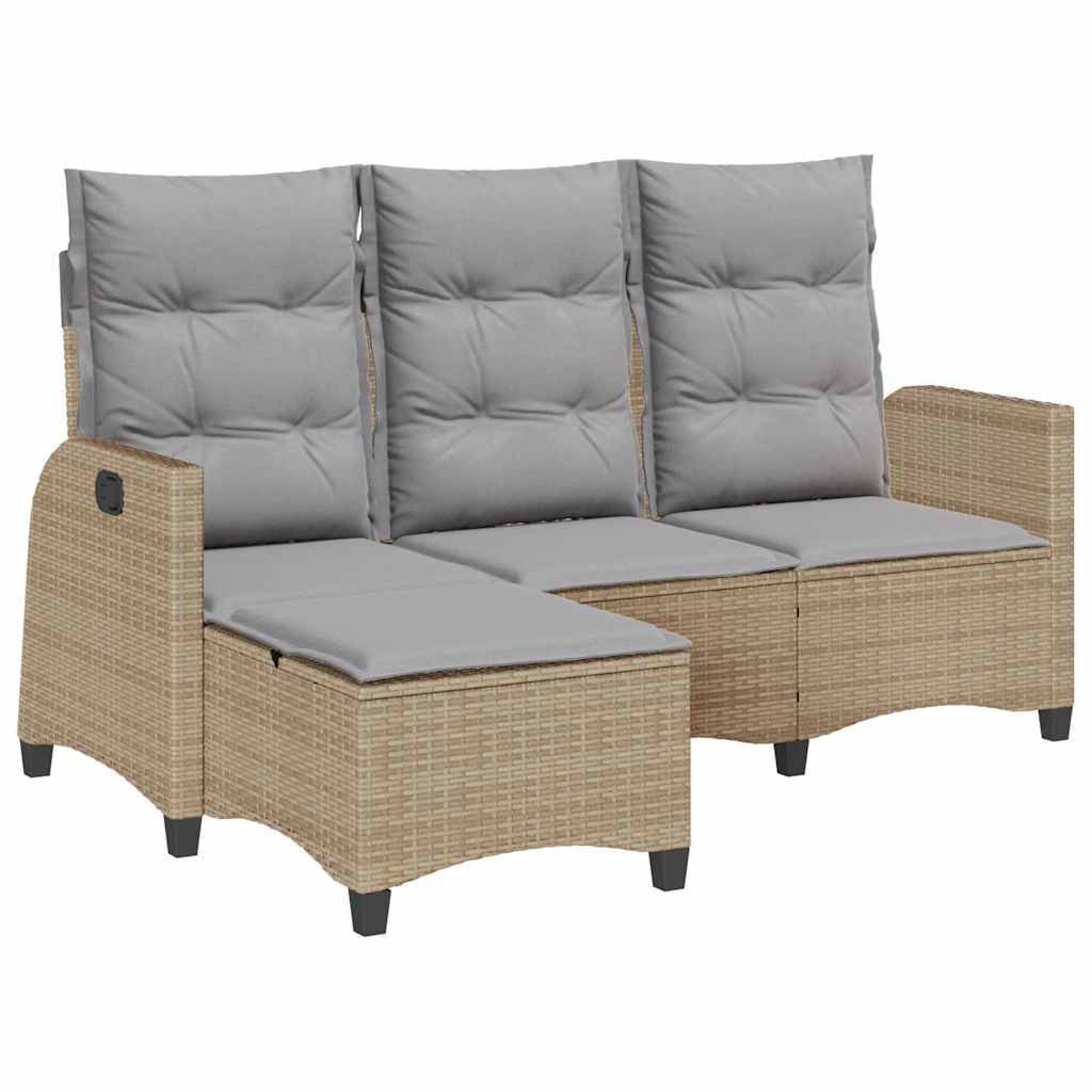 Grand Salon Angle Inclinable L Polyrotin Beige & Mécanisme Ajustable pour Relax sur le Patio Gris – ComfortXL Outdoor Living - Image 2