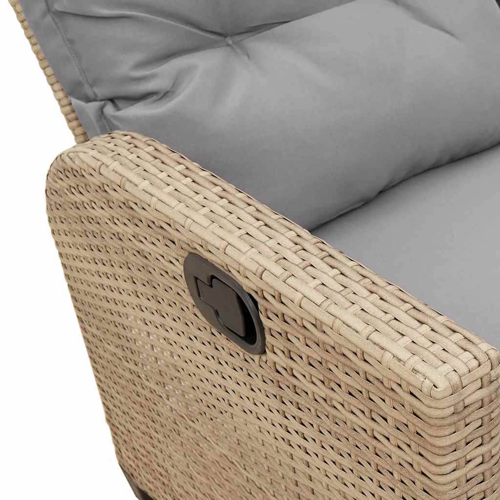 Grand Salon Angle Inclinable L Polyrotin Beige & Mécanisme Ajustable pour Relax sur le Patio Gris – ComfortXL Outdoor Living - Image 5