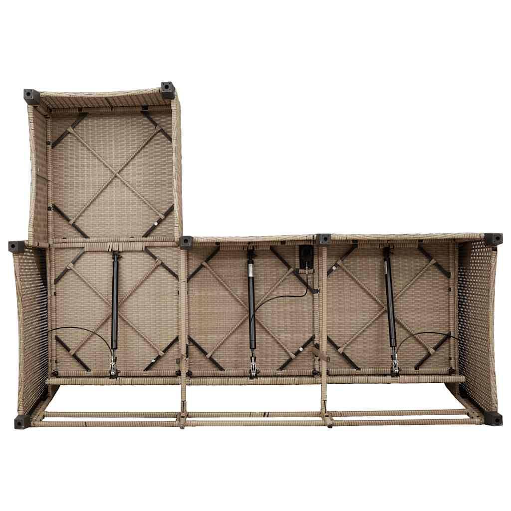 Grand Salon Angle Inclinable L Polyrotin Beige & Mécanisme Ajustable pour Relax sur le Patio Gris – ComfortXL Outdoor Living - Image 10