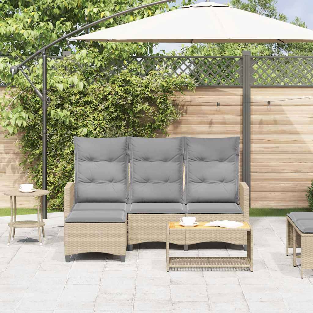 Grand Salon Angle Inclinable L Polyrotin Beige & Mécanisme Ajustable pour Relax sur le Patio Gris – ComfortXL Outdoor Living - Image 3