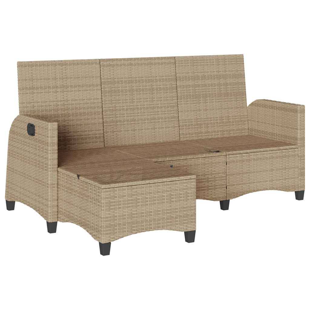 Grand Salon Angle Inclinable L Polyrotin Beige & Mécanisme Ajustable pour Relax sur le Patio Gris – ComfortXL Outdoor Living - Image 4