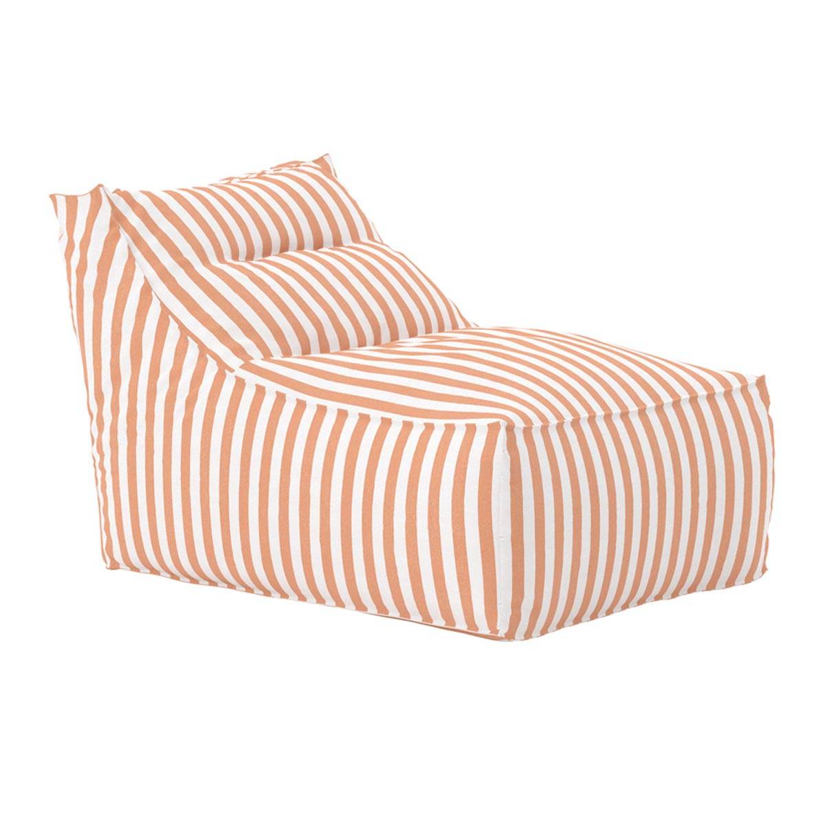 Paris Prix - Bain de Soleil à Rayures "Redang" 118cm Orange & Blanc