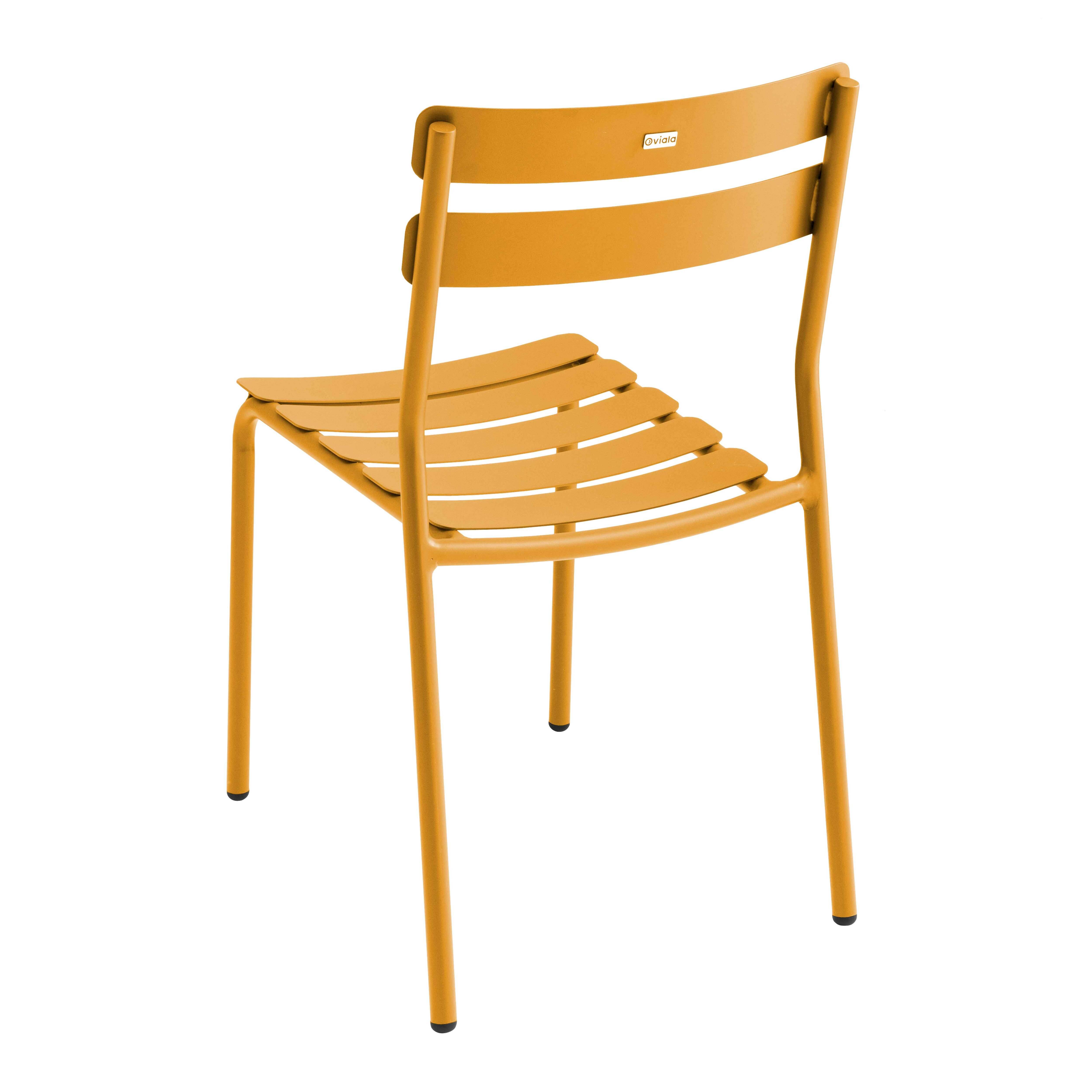 Oviala - Ensemble table de terrasse 70cm et 2 chaises jaune moutarde Almada - Oviala - Image 6