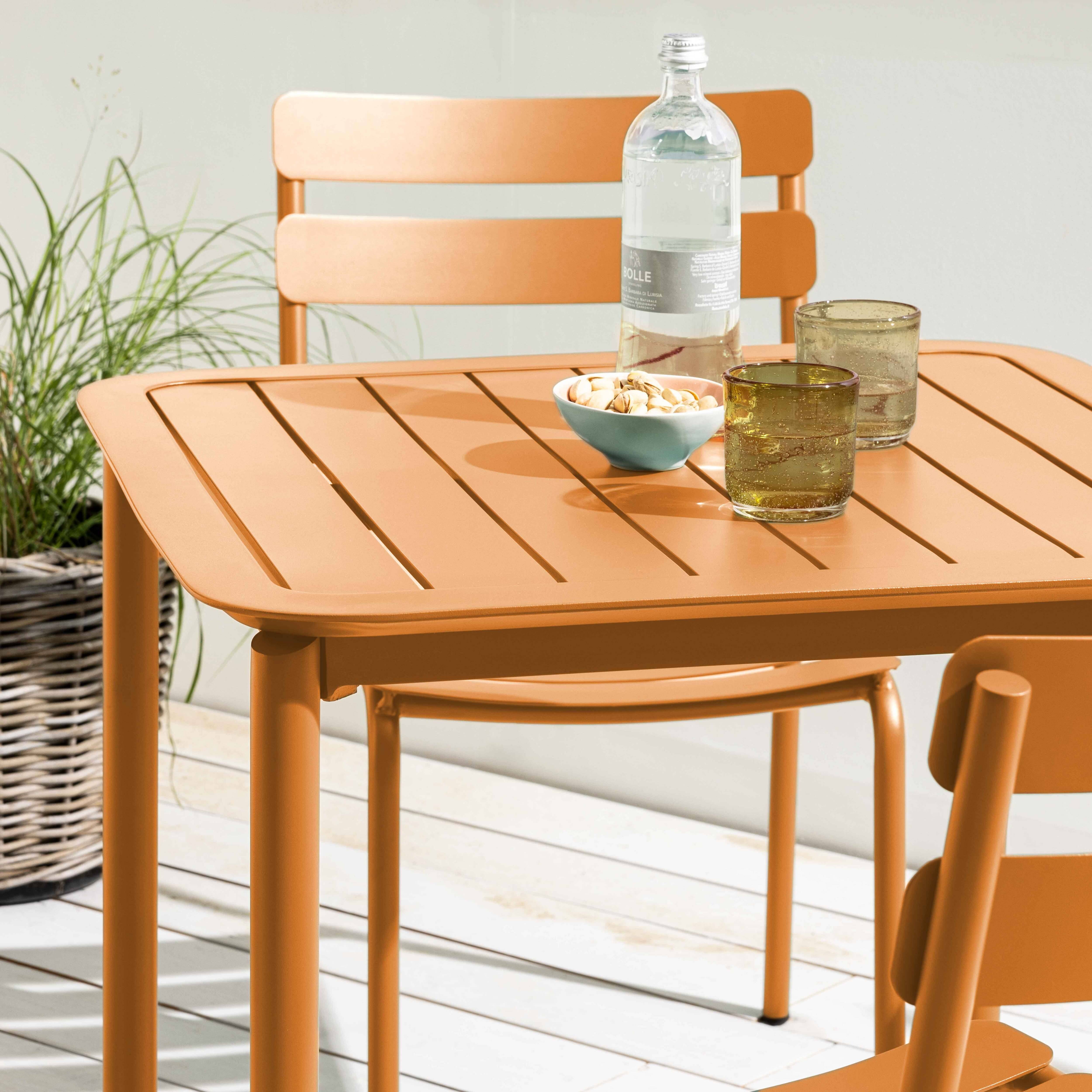 Oviala - Ensemble table de terrasse 70cm et 2 chaises jaune moutarde Almada - Oviala - Image 3