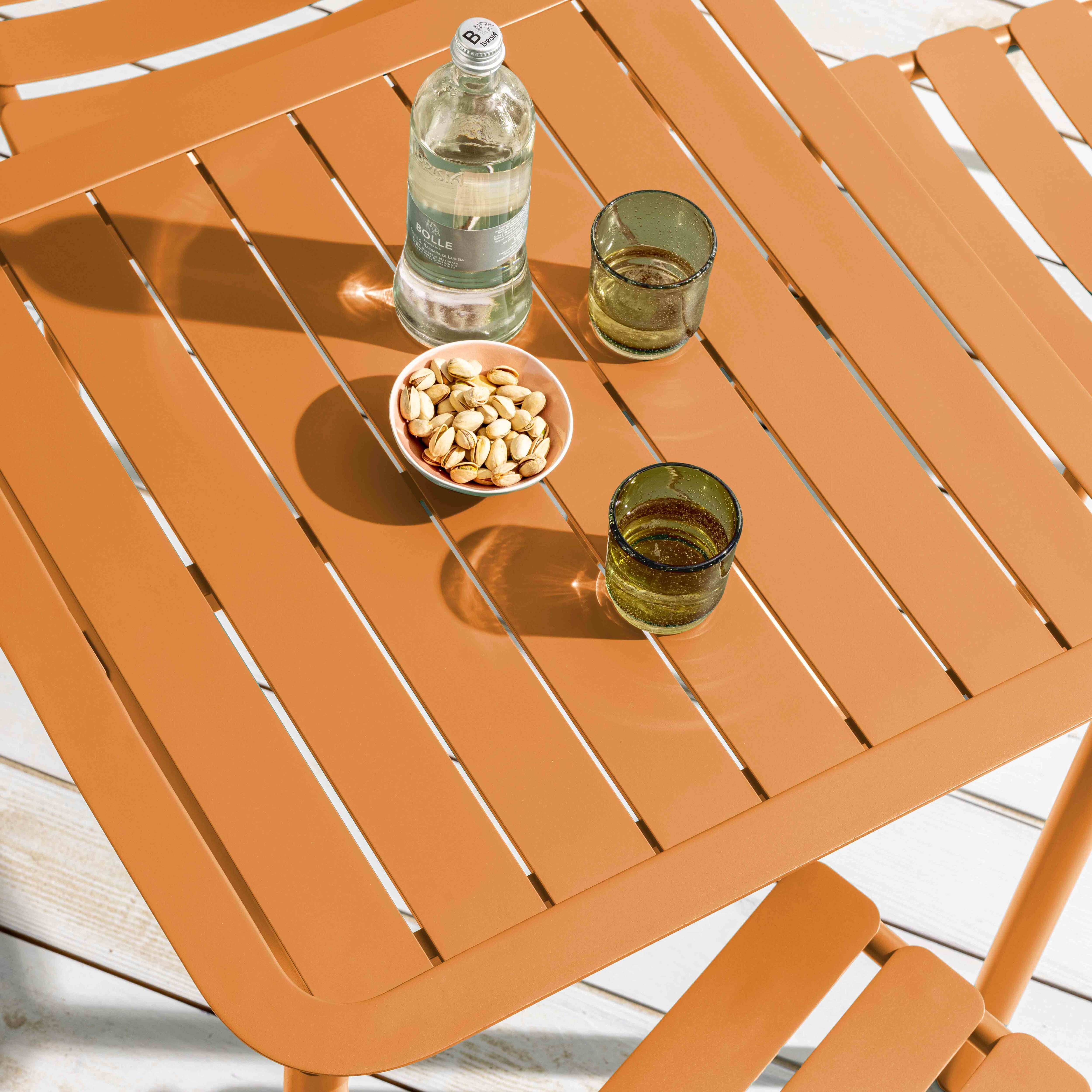 Oviala - Ensemble table de terrasse 70cm et 2 chaises jaune moutarde Almada - Oviala - Image 4