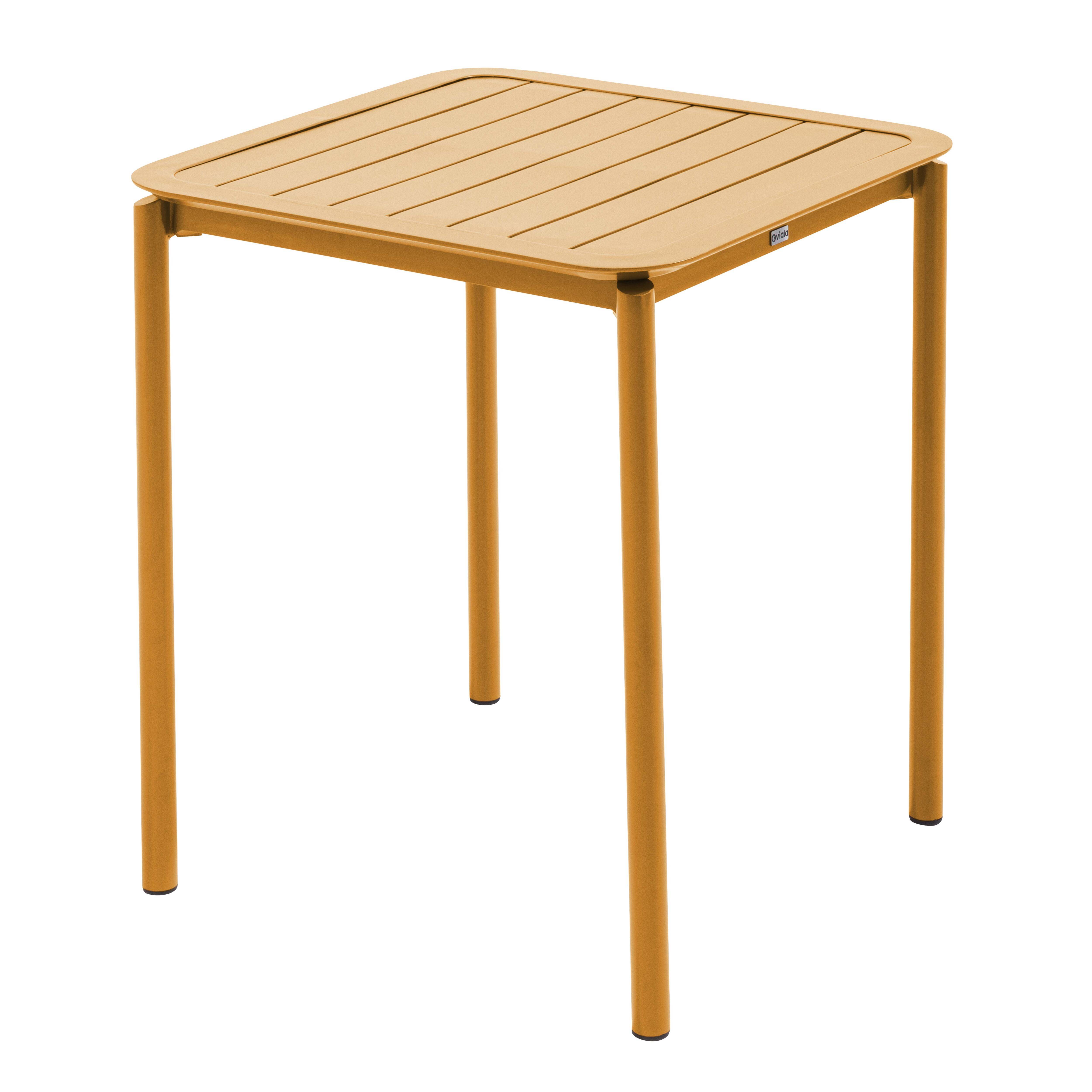 Oviala - Ensemble table de terrasse 70cm et 2 chaises jaune moutarde Almada - Oviala - Image 5