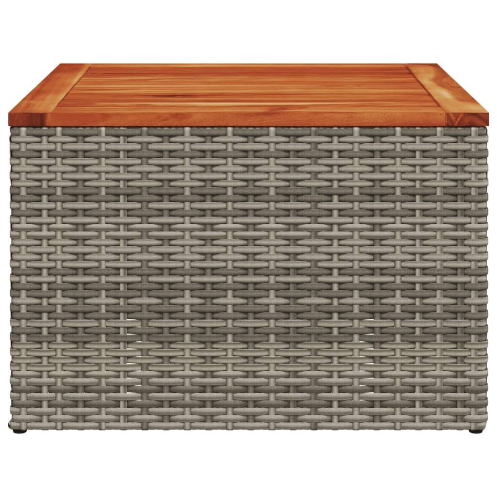 ComfortXL - Table d'Appoint de Jardin Grise et Bois 55cm, Carrée en Résine Tressée et Acacia – ComfortXL Outdoor Living - Image 4