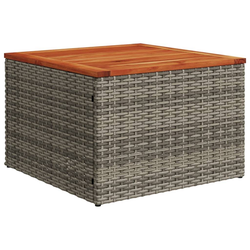 ComfortXL - Table d'Appoint de Jardin Grise et Bois 55cm, Carrée en Résine Tressée et Acacia – ComfortXL Outdoor Living - Image 2