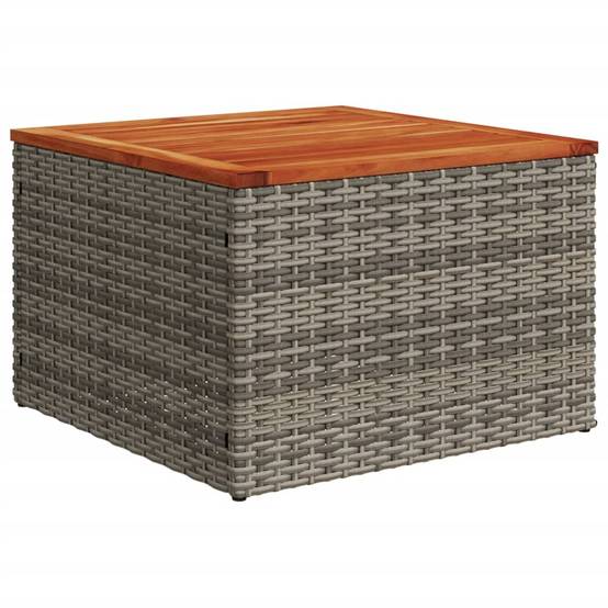 ComfortXL - Table d'Appoint de Jardin Grise et Bois 55cm, Carrée en Résine Tressée et Acacia – ComfortXL Outdoor Living - Image 6