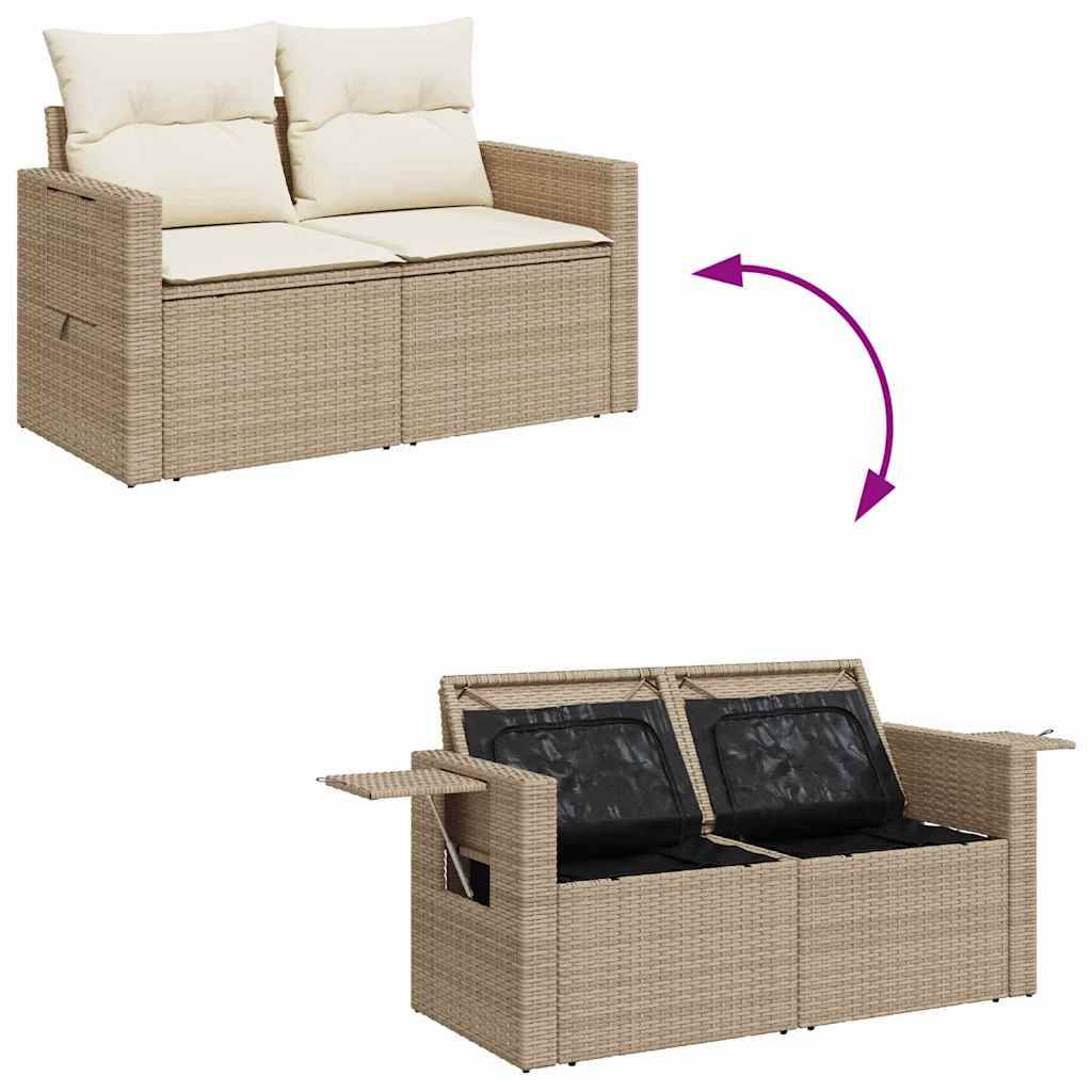 ComfortXL - Salon de Jardin Confort Rotin Synthétique 9 Pièces Table Carrée et Rangement Beige Crème – ComfortXL Outdoor Living - Image 6