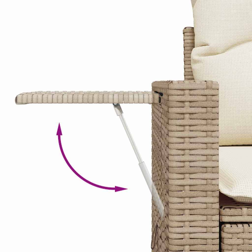 ComfortXL - Salon de Jardin Confort Rotin Synthétique 9 Pièces Table Carrée et Rangement Beige Crème – ComfortXL Outdoor Living - Image 5