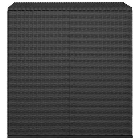 Boîte à coussins coffre de rangement de jardin résine tressée 100 x 49 x 103,5 cm noir - Image 3