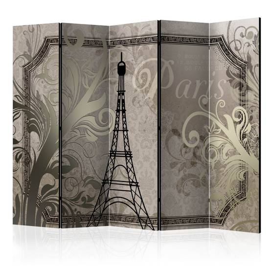 Paravent 5 Volets "Vintage Paris Gold" 172x225cm - Image 1