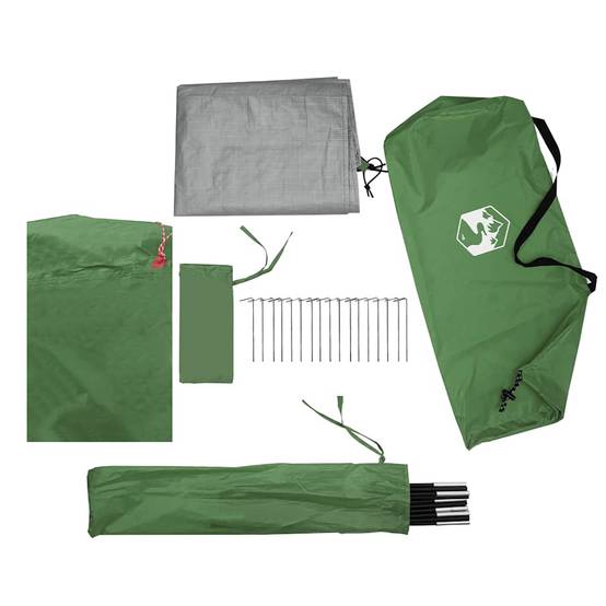 Très Grande Tente Familiale 10 Personnes Polyester 3 Chambres pour Camping en Groupe Vert – ComfortXL Outdoor Living - Image 10