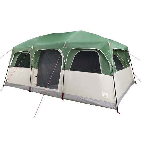 Très Grande Tente Familiale 10 Personnes Polyester 3 Chambres pour Camping en Groupe Vert – ComfortXL Outdoor Living - Image 4